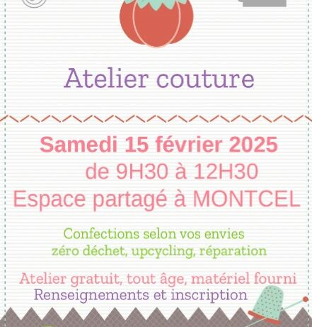 atelier couture à Montcel avec Créanimette