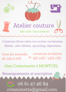 atelier / cours de couture chez Créanimette